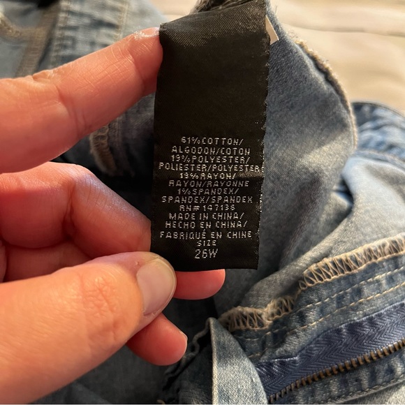 Light Wash A3 Denim Women's Plus Size Destructed Skinny Jeans, Size 26W - Picture 3 of 15